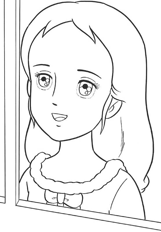 Coloriage Dessine princesse Sarah souriant librement