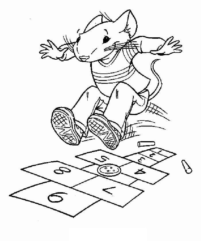 Coloriage Dessine Stuart Little et joue à des jeux