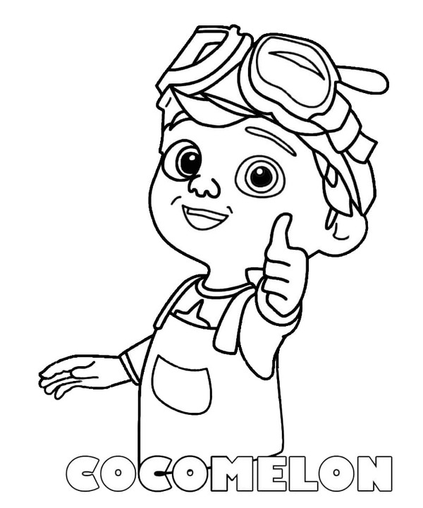 Coloriage Dessine Tom Tom de Cocomelon