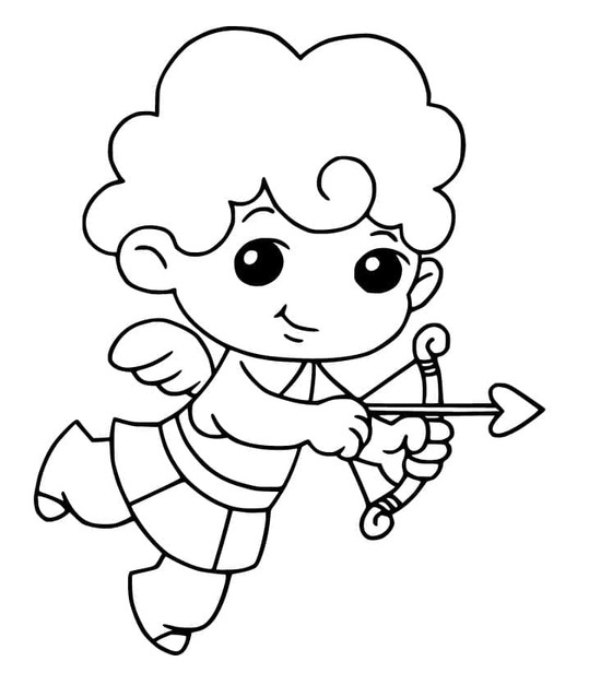 Coloriage Dessine un Cupidon mignon