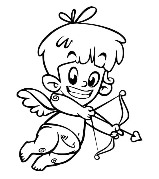 Coloriage Dessine un garçon Cupidon