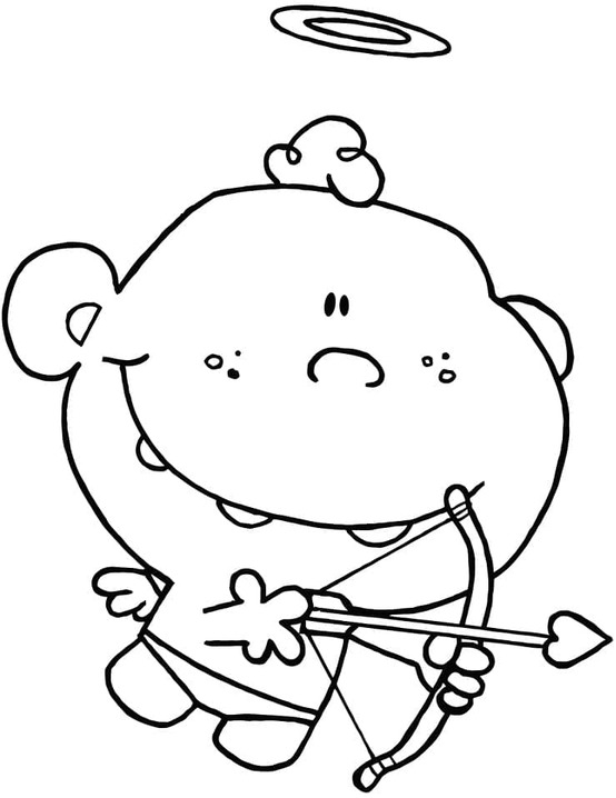 Coloriage Dessine un petit Cupidon mignon