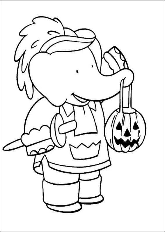 Coloriage Dessiner Babar Halloween