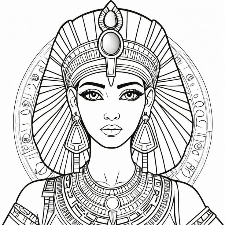 Coloriage Dessiner Cleopatre 3