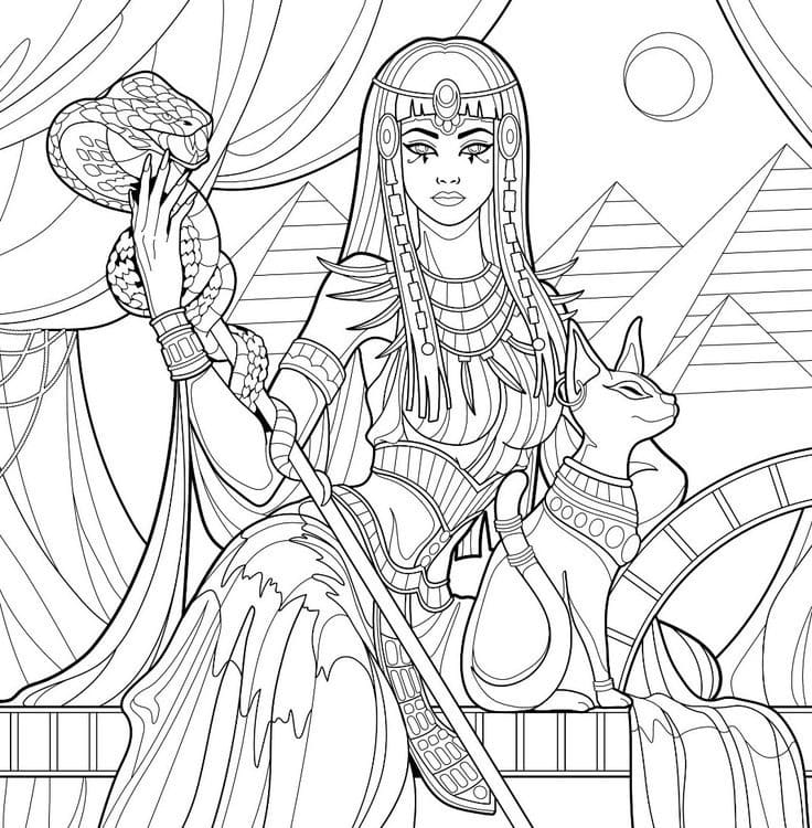 Coloriage Dessiner Cleopatre 6