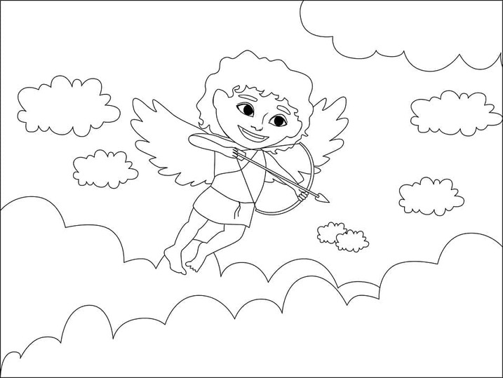 Coloriage Dessiner Cupidon à imprimer