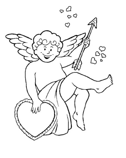 Coloriage Dessiner Cupidon amusant imprimable