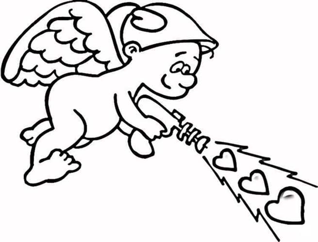 Coloriage Dessiner Cupidon de base facile