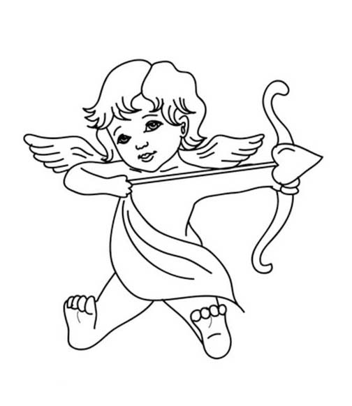 Coloriage Dessiner Cupidon gratuit pour les enfants