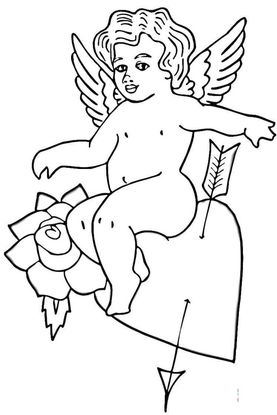 Coloriage Dessiner Cupidon imprimer