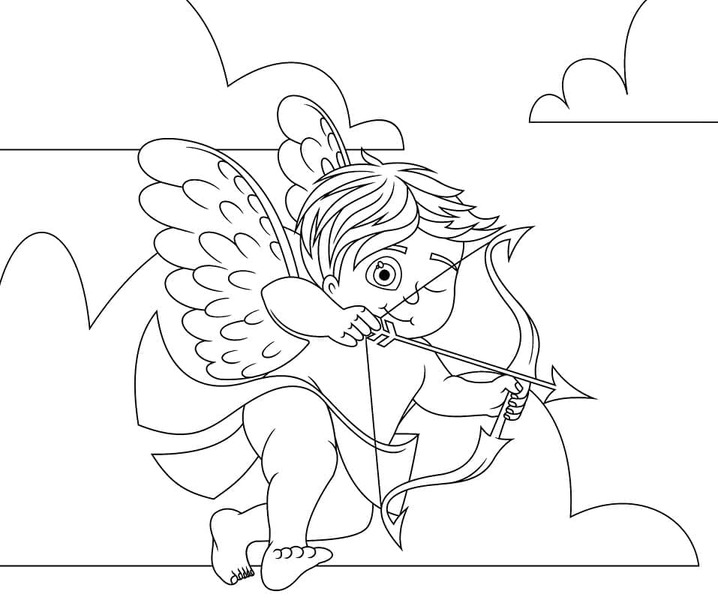 Coloriage Dessiner Cupidon imprimer gratuit