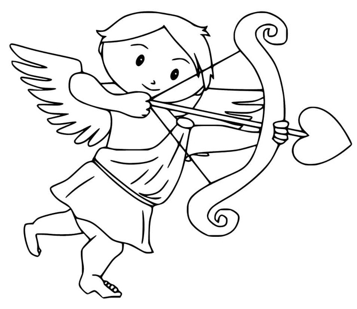 Coloriage Dessiner Cupidon pour les enfants