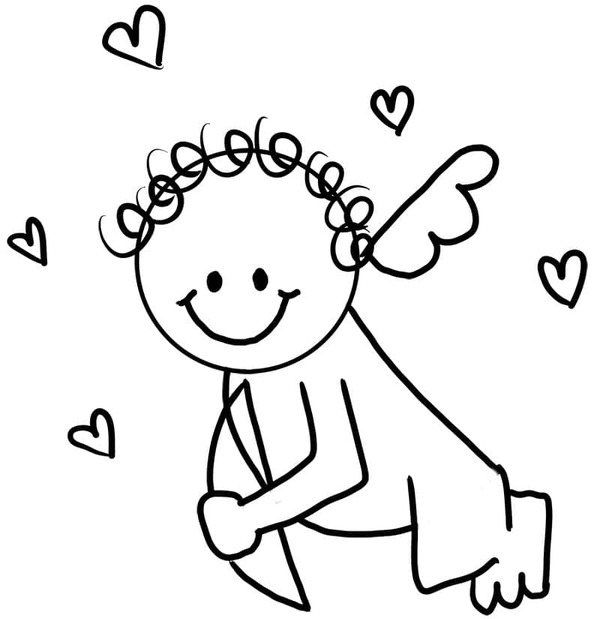 Coloriage Dessiner Cupidon simple