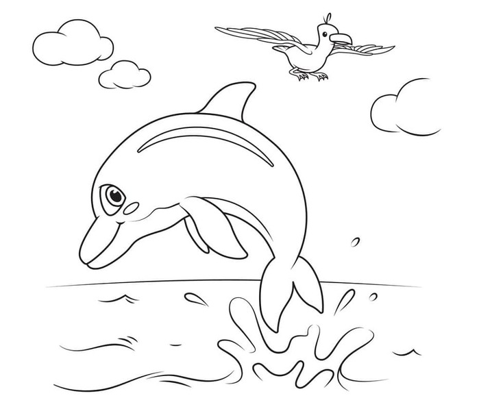 Coloriage Dessiner dauphin Cocomelon