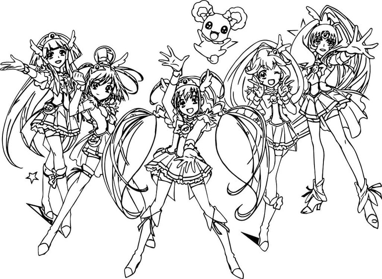 Coloriage Dessiner Filles d'anime de Glitter Force