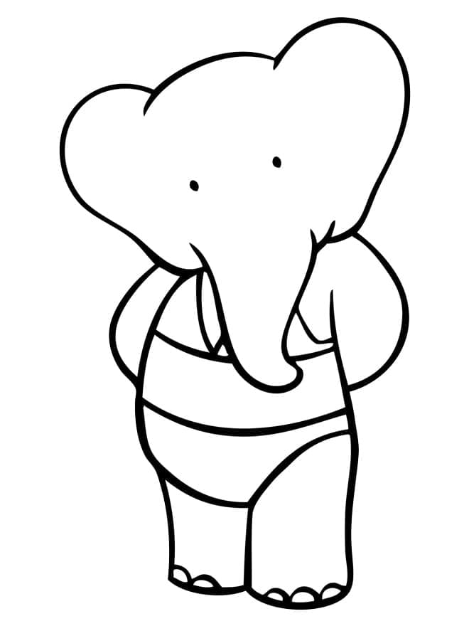 Coloriage Dessiner imprimable Babar