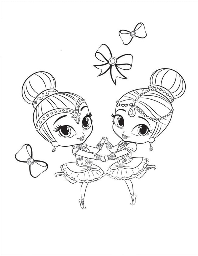 Coloriage Dessiner Imprimable mignon Shimmer et Shine