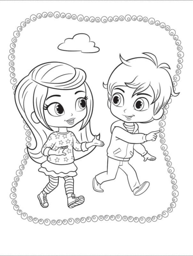 Coloriage Dessiner Leah et Zac