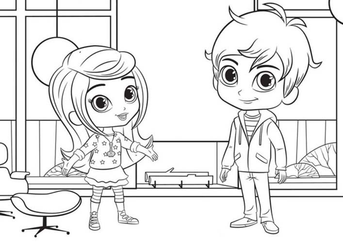 Coloriage Dessiner Leah et Zac de Shimmer et Shine