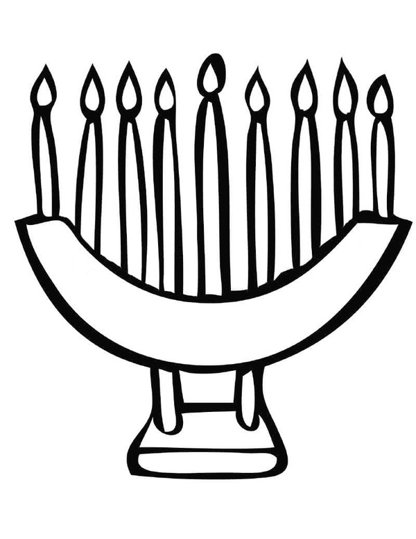 Coloriage Dessiner Menorah de Hanoucca gratuit