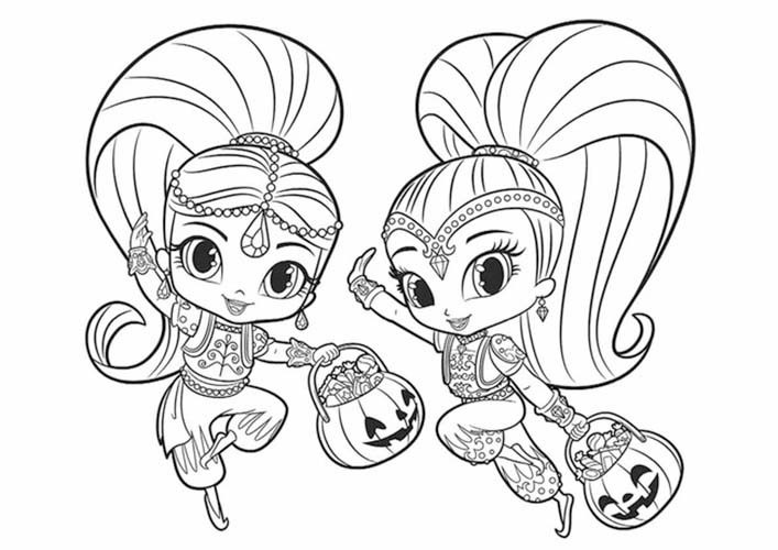 Coloriage Dessiner Shimmer Et Shine à Halloween