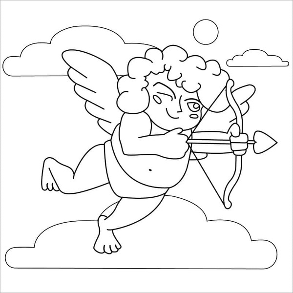 Coloriage Dessiner simple Cupidon