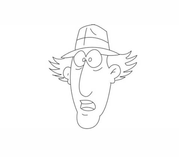 Coloriage Dessiner visage Inspecteur Gadget