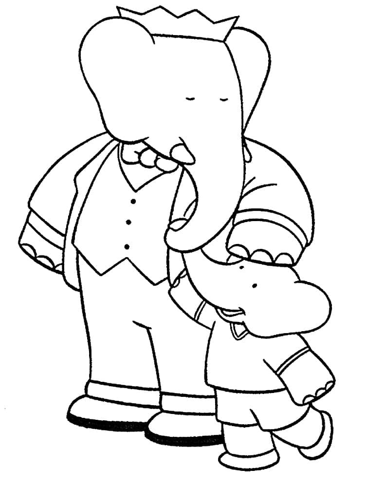 Coloriage Dessinez Babar et Pom