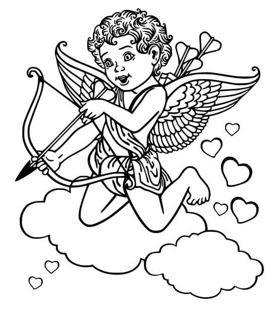 Coloriage Dessinez gratuit Cupidon