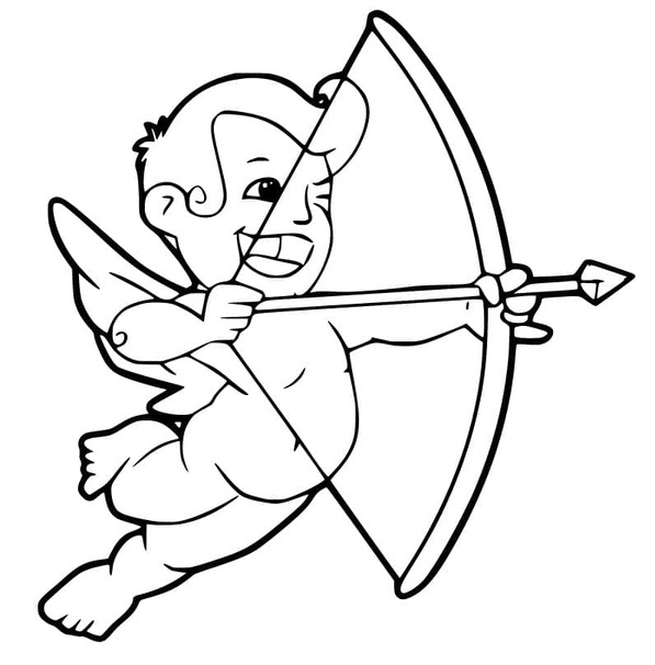 Coloriage Dessinez imprimable gratuit Cupidon