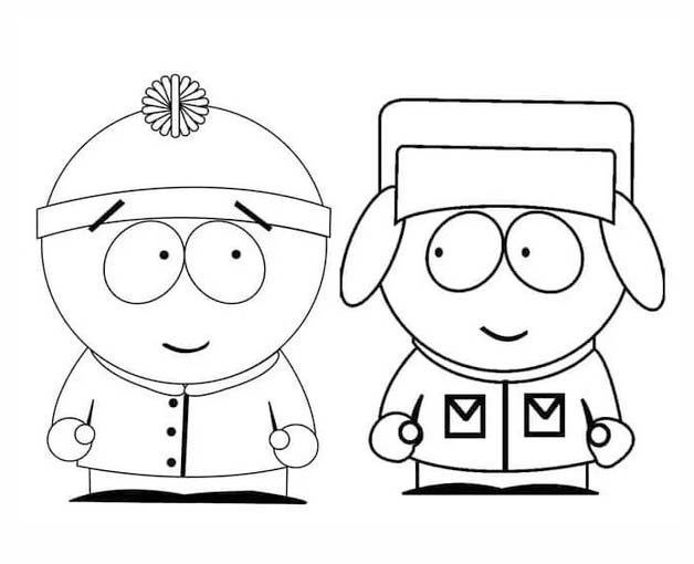 Coloriage Dessinez Stanley Randall et Kyle Broflovski de South Park