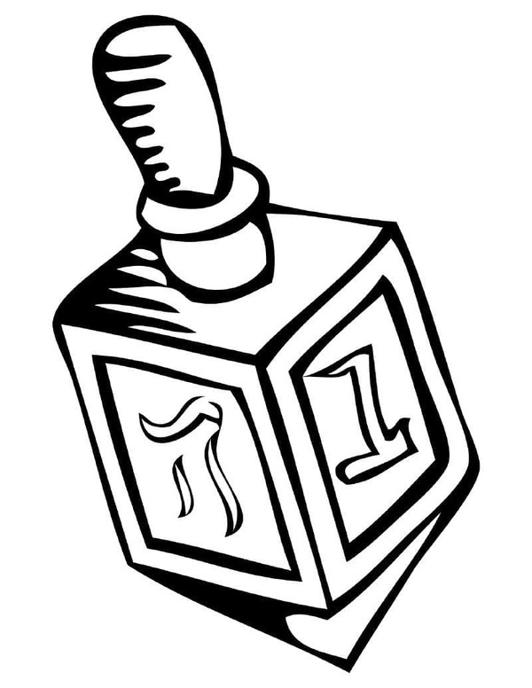 Coloriage Hanoucca Dreidel