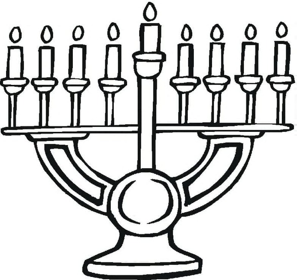 Coloriage Hanoucca Menorah gratuite