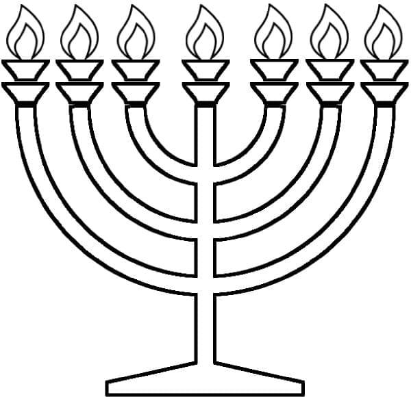 Coloriage Hanoucca Menorah imprimable gratuit