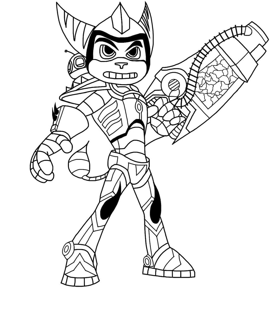 Coloriage Imprimables Ratchet et Clank