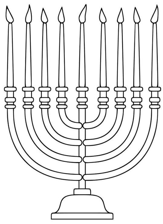 Coloriage Imprimer la Menorah de Hanoucca