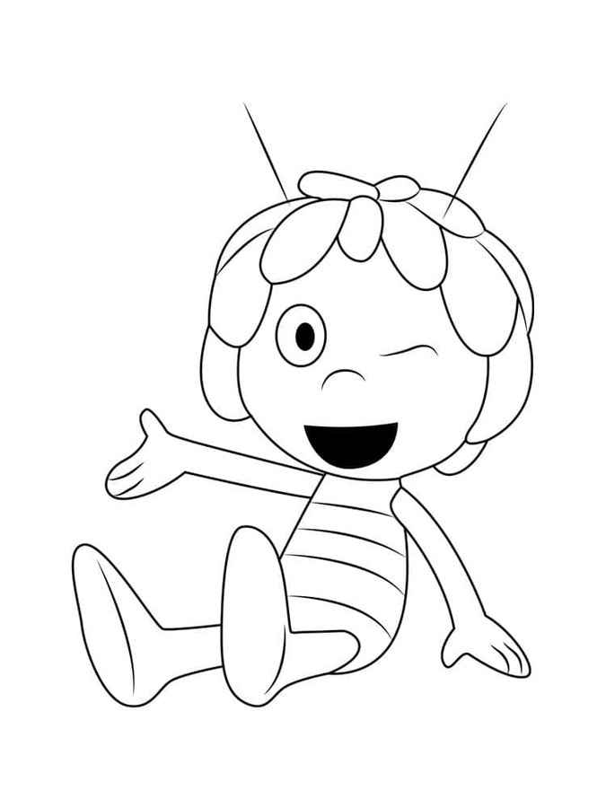 Coloriage Joyeuse abeille Maya