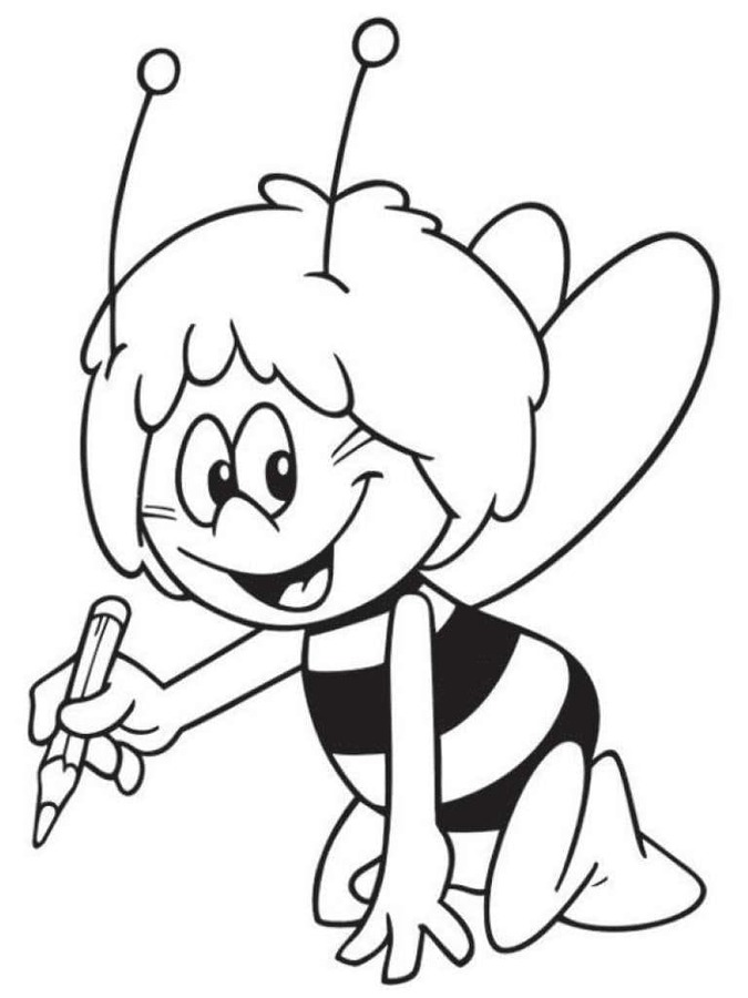 Coloriage Joyeuse Maya l'abeille