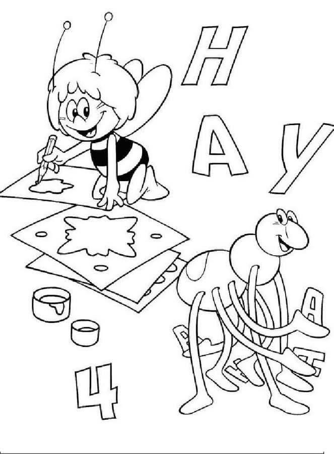 Coloriage Maya l'abeille 1