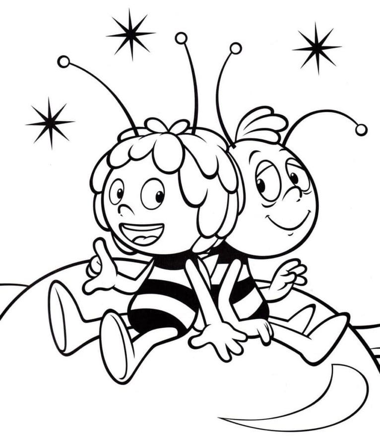 Coloriage Maya l'abeille avec Willy