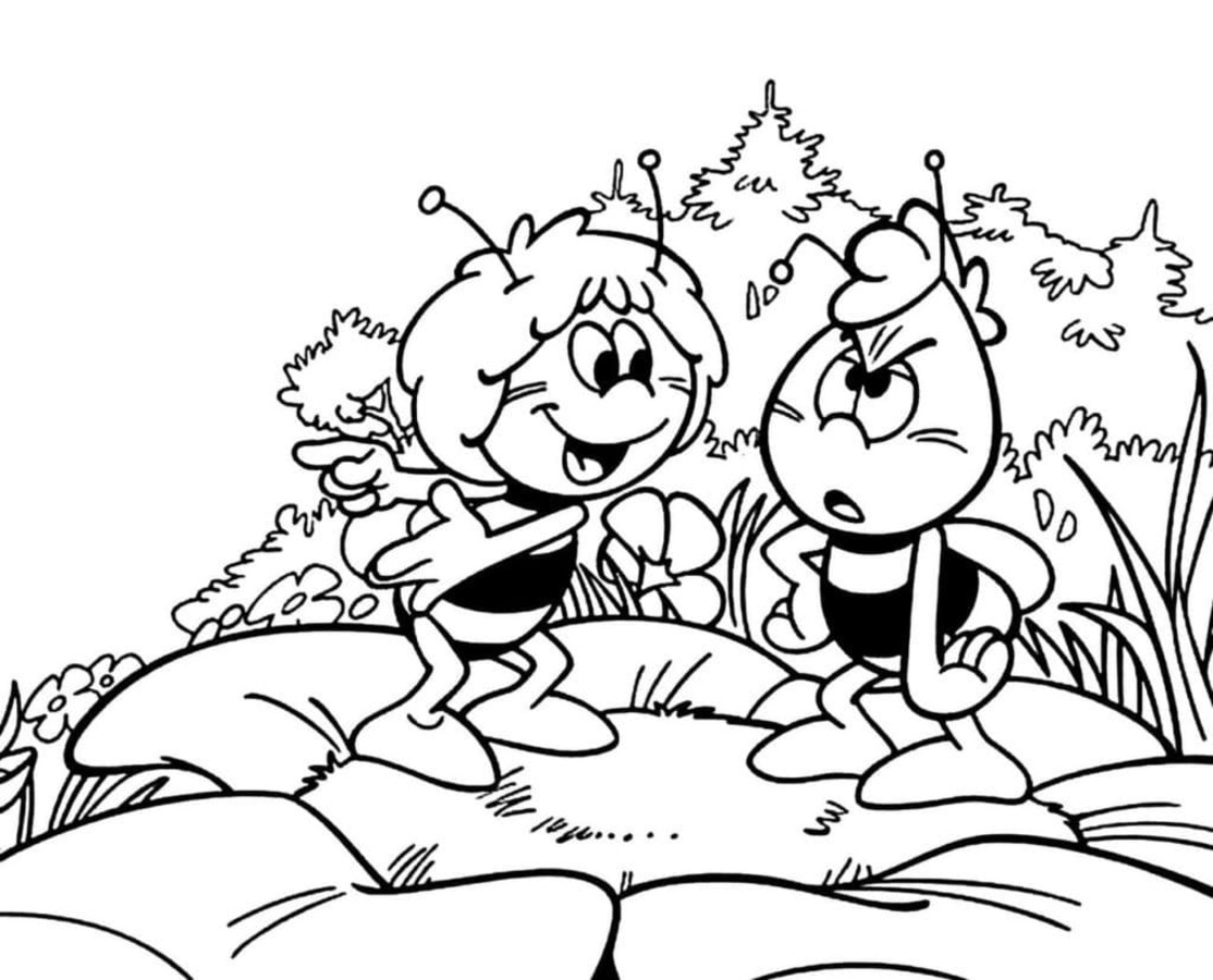 Coloriage Maya l'abeille Gratuit pour les enfants