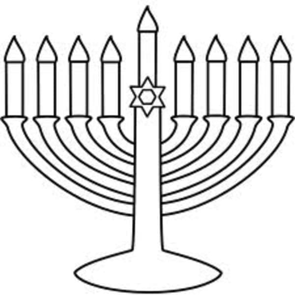 Coloriage Menorah de Hanoucca très facile à réaliser