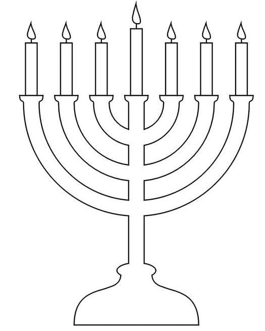 Coloriage Menorah facile à faire pour Hanoucca