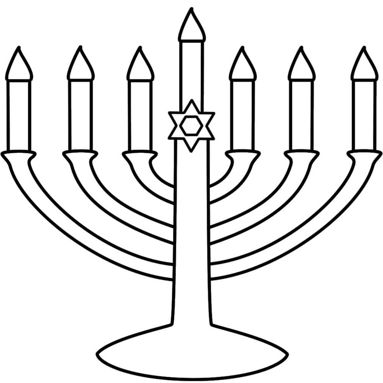 Coloriage Menorah simple pour Hanoucca