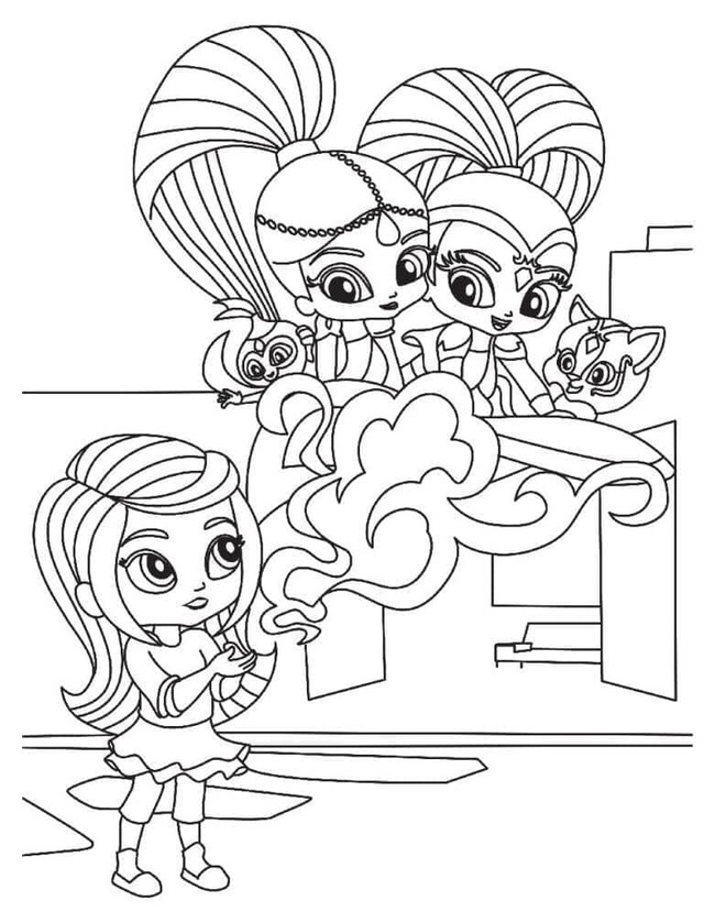 Coloriage Personnages dans Shimmer et Shine