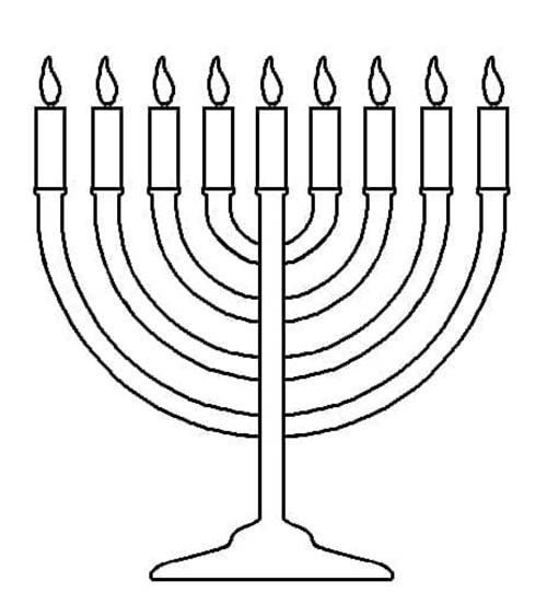 Coloriage Photo de la Menorah de Hanoucca