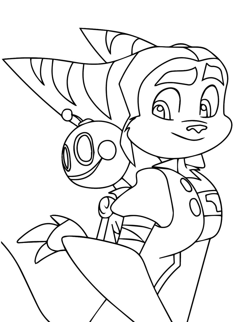 Coloriage Ratchet avec Clank