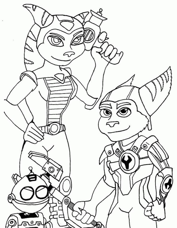 Coloriage Ratchet et Clank de Personnage