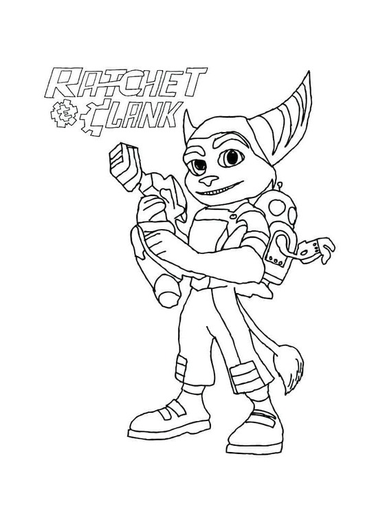 Coloriage Ratchet et Clank gratuit pour les enfants