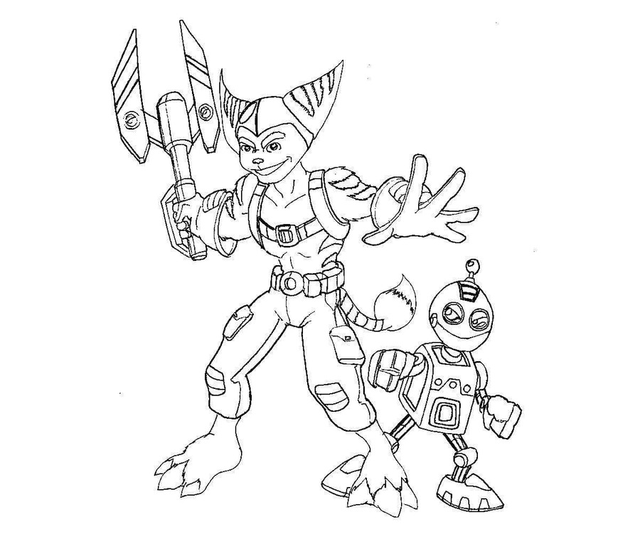 Coloriage Ratchet et Clank gratuitement